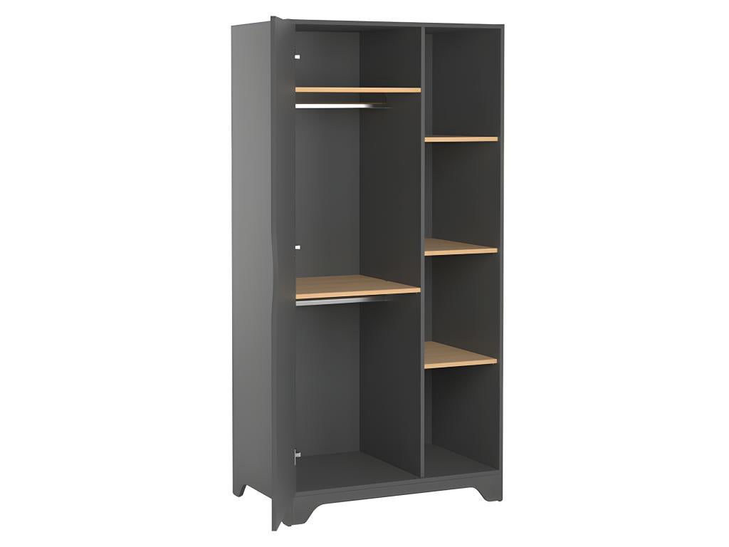 Complete nursery set: baby cot, changing table, and 1-door wardrobe. Laviecasa Grey and Wood JFIP53604