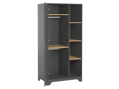 Complete nursery set: baby cot, changing table, and 1-door wardrobe. Laviecasa Grey and Wood JFIP53604