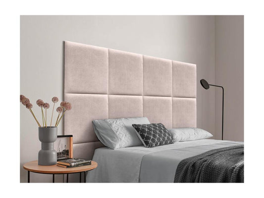 Laviecasa Upholstered Headboard in High-Quality Corduroy, Laviecasaérieure, Composed of Interchangeable Self-Adhesive Panels, Pink, 90 cm FPYQ57571