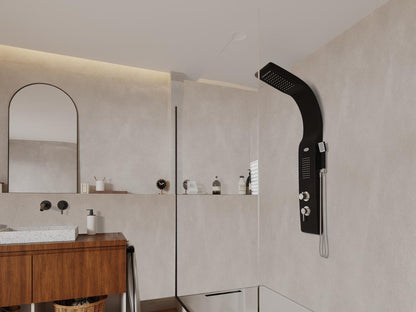Hydromassage shower column - black - 20x132 cm - Laviecasa UOJW79593