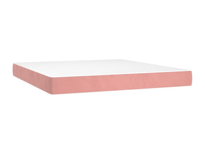 Upholstered bed base with mattress, Pink, 180x200 cm, Velvet, PYOW37058