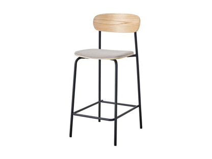 Laviecasa - Set of 2 fabric and metal bar stools, 66cm high - Light grey CICP46020