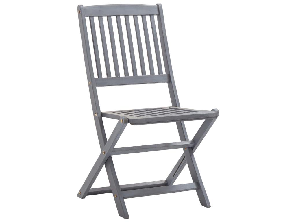 6-Piece Outdoor Folding Chairs, Solid Wood Furniture 3