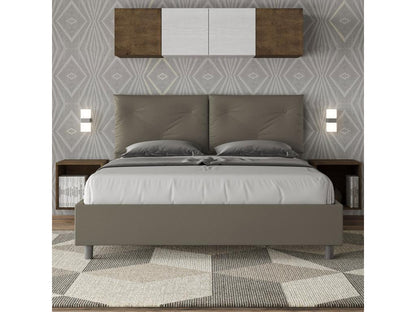 Laviecasa OUND28333 160x210 Cappuccino Faux Leather Upholstered Double Storage Bed