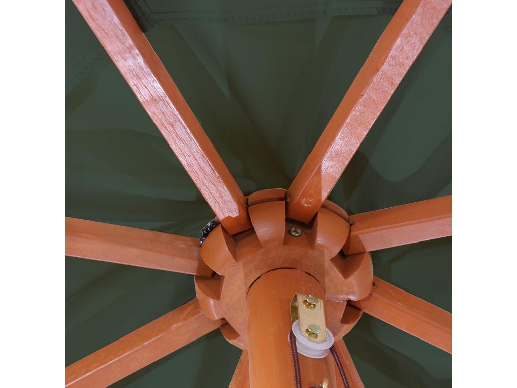 Meublori Parasol - Market Parasol - 3-5m Polyester/Wood 7kg - Green