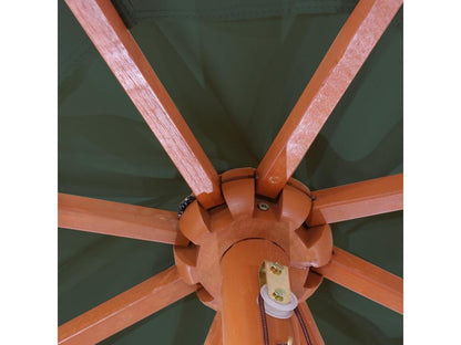 Meublori Parasol - Market Parasol - 3-5m Polyester/Wood 7kg - Green