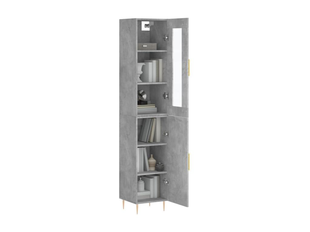 High sideboard, concrete grey, 34.5x34x180 cm, engineered wood
