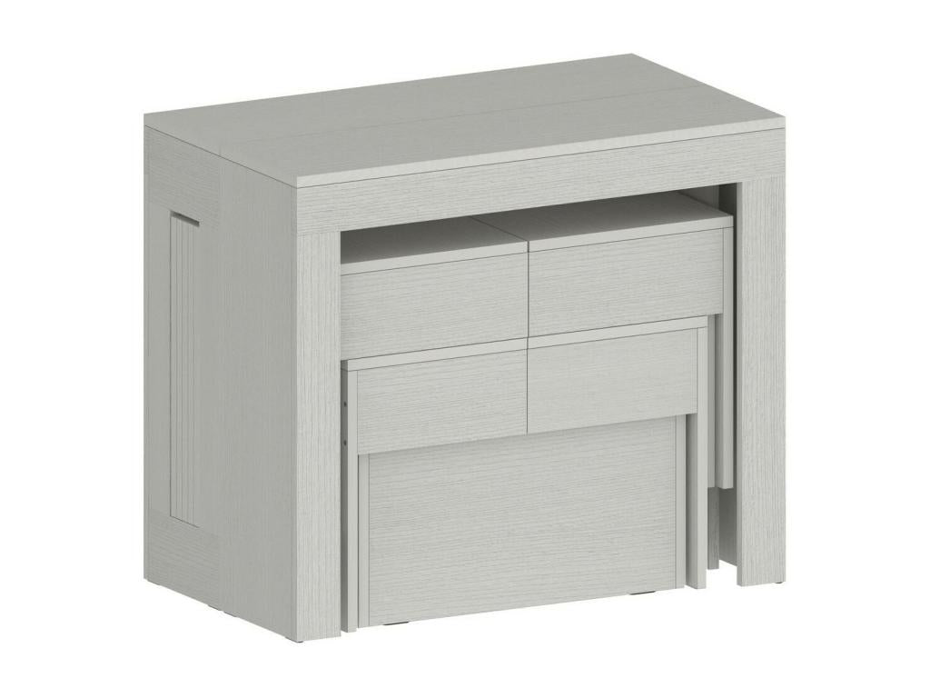 Laviecasa Table and Chair Set, Versatile Composition, Set with Console and 2 Extendable Benches, Made in Italy, 66x25h45 cm, White, DQXV63531