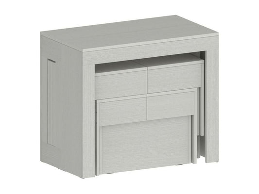 Laviecasa Table and Chair Set, Versatile Composition, Set with Console and 2 Extendable Benches, Made in Italy, 66x25h45 cm, White, DQXV63531