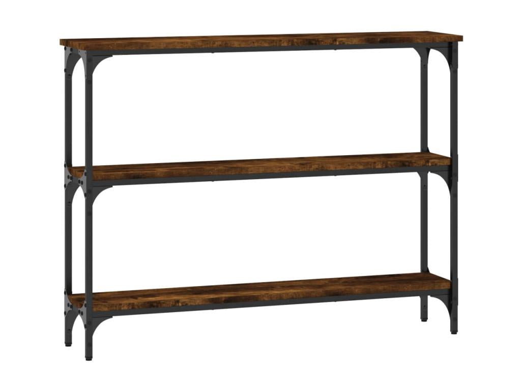 Smoked oak console table 100x22.5x75 engineered wood PGHX69294