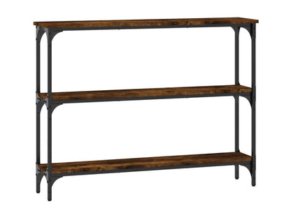 Smoked oak console table 100x22.5x75 engineered wood PGHX69294