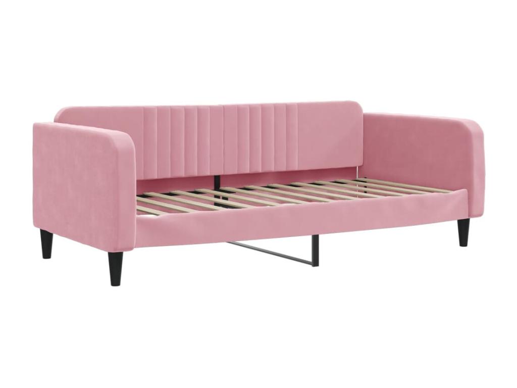 Daybed with pull-out bed and drawers, without mattress, pink, 90x200 cm