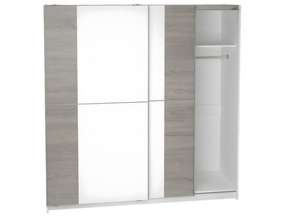 Wardrobe/storage unit in oak/white - Height 200 x Length 180 x Depth 60 cm YDAK30008