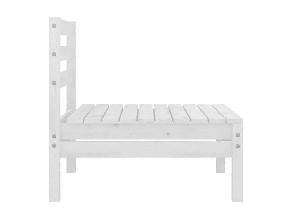 4-piece garden furniture set, white, solid pine wood, 14