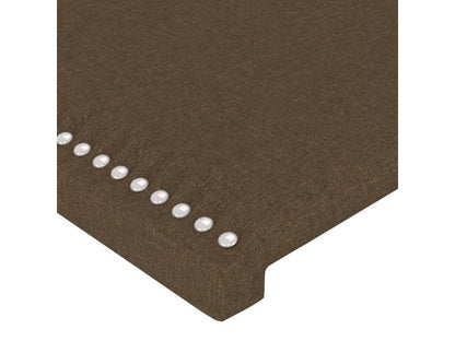 Dark Brown LED Headboard 144x5x78/88 cm Fabric