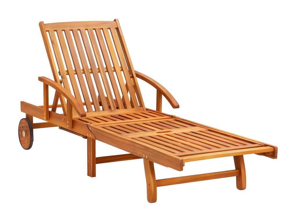 Set of 2 sun loungers with cushions, solid wood, Laviecasa SBEH85233