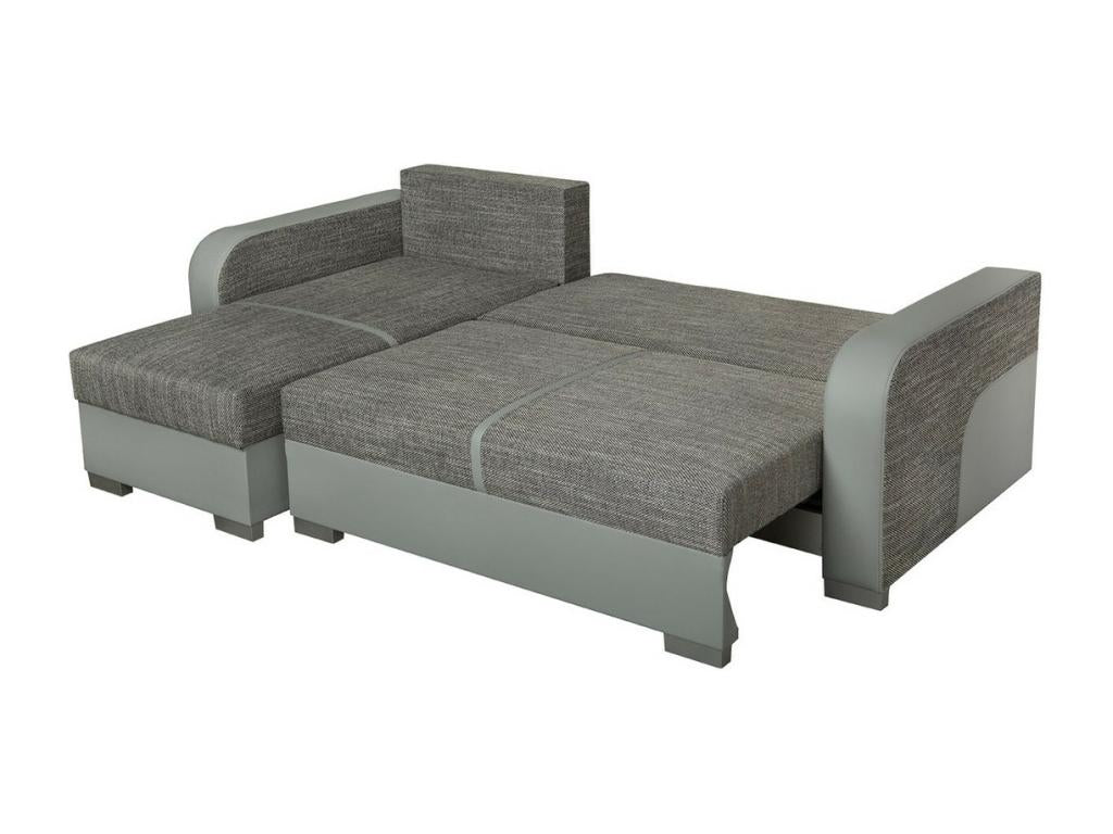 Edinburgh 102 Corner Sofa Grey with Sleeping Function and Bed Box, 235x155x90cm FHHO84476