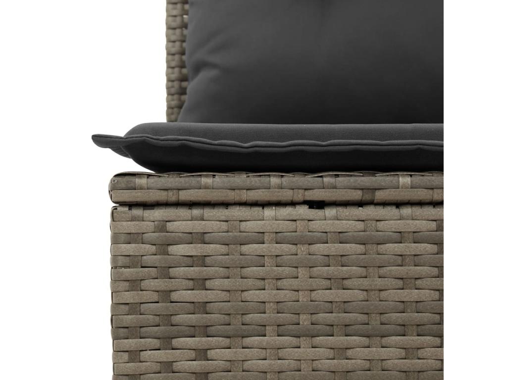 6-piece garden furniture set with grey resin wicker cushions FDBS53397