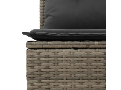 6-piece garden furniture set with grey resin wicker cushions FDBS53397