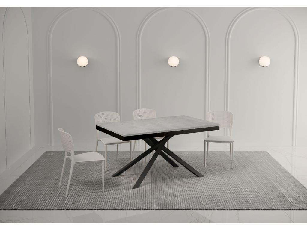 Karida Evolution extendable table 90x160/264 cm, concrete grey, anthracite frame GPXX60073