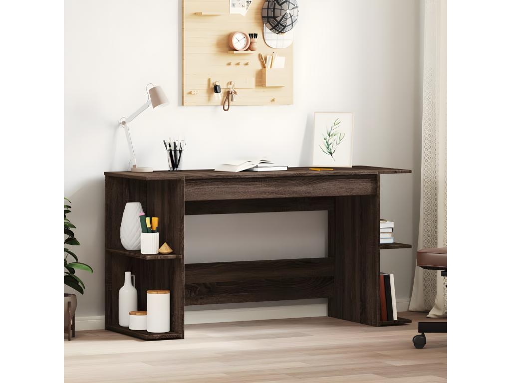 Oak brown desk 140x50x75 cm engineered wood UURX67770