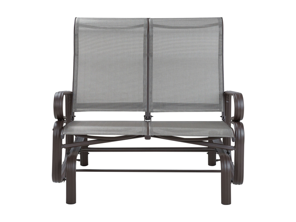 Meublori 114cm Garden Bench, Metal, Grey