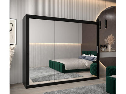 Laviecasa 3 Sliding Door Wardrobe 200/250/62 3 Doors Black/Black XAQL71023