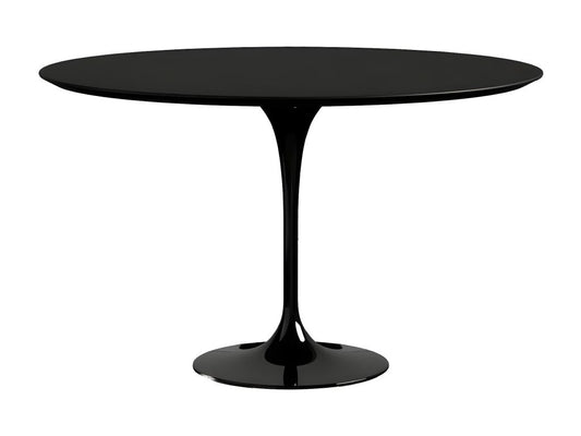 Round Tulip Table - Matte Black Top - Diameter 150 cm - Glossy Black Base GIMN46172