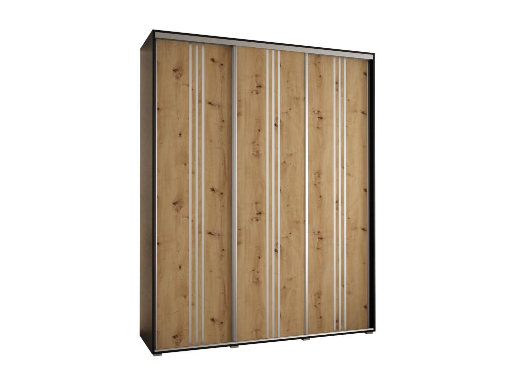 Meubiana 6 Sliding Door Wardrobe 235.2/190/60 3 Doors Black/Meubiana/Silver