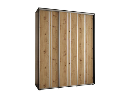 Meubiana 6 Sliding Door Wardrobe 235.2/190/60 3 Doors Black/Meubiana/Silver