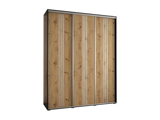 Meubiana 6 Sliding Door Wardrobe 235.2/190/60 3 Doors Black/Meubiana/Silver