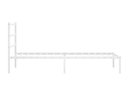 Metal bed frame with white headboard, 100x200 cm