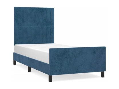 Bed frame with headboard, dark blue, 80x200 cm, velvet