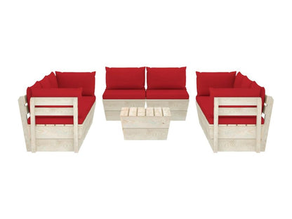 9-piece pallet garden furniture set with cushions, impregnated spruce, QIBU52606
