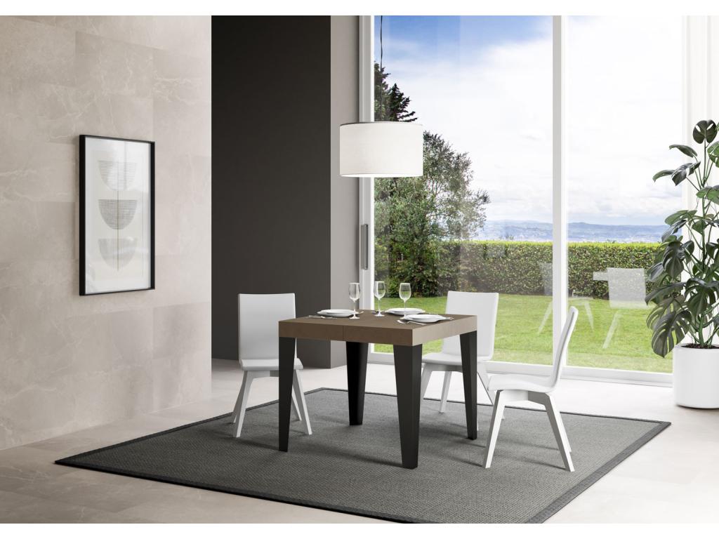 Extendable table 90x90/246 cm Flame Meublori anthracite legs