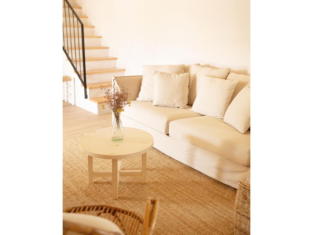 Natural fir wood coffee table 60x40cm - Meublori