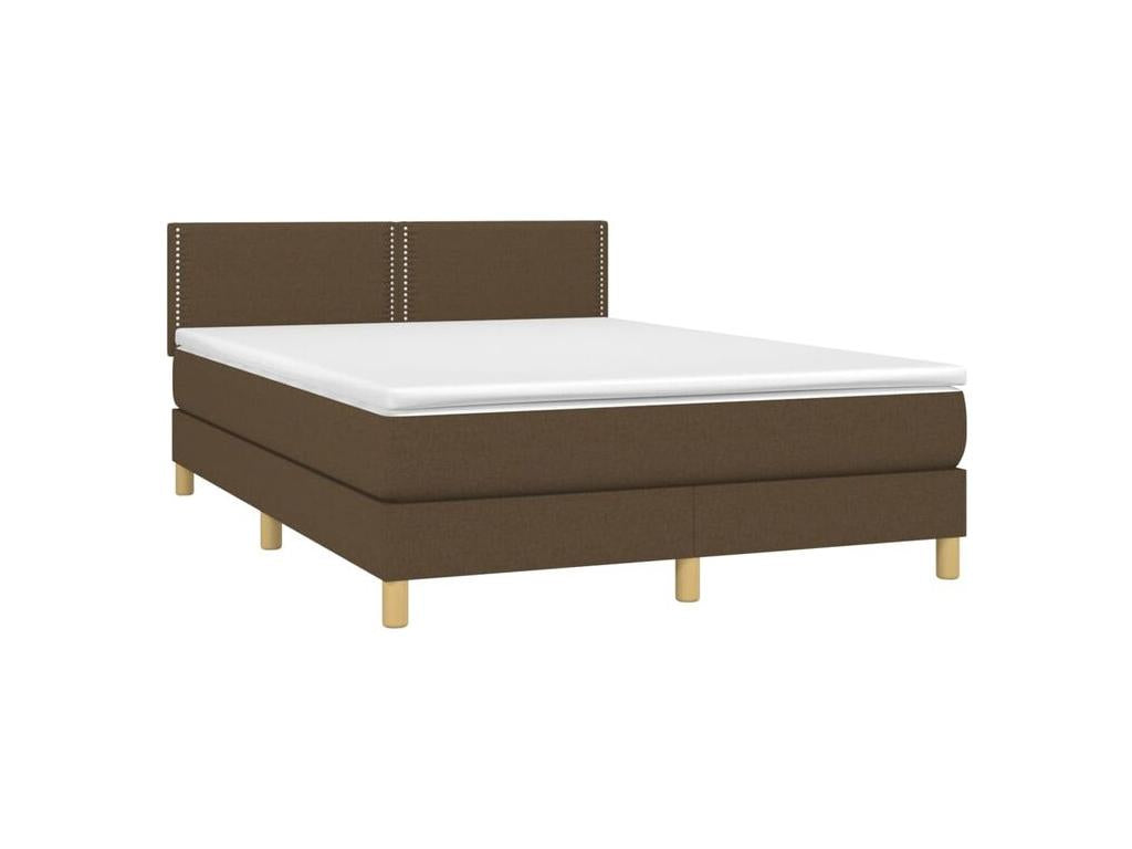 Laviecasa bed base with mattress and LED, Dark Brown, 140x200 cm, GIHO25228
