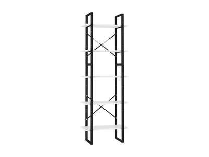 5-Tier Bookshelf, White, 60x30x175 cm, Engineered Wood