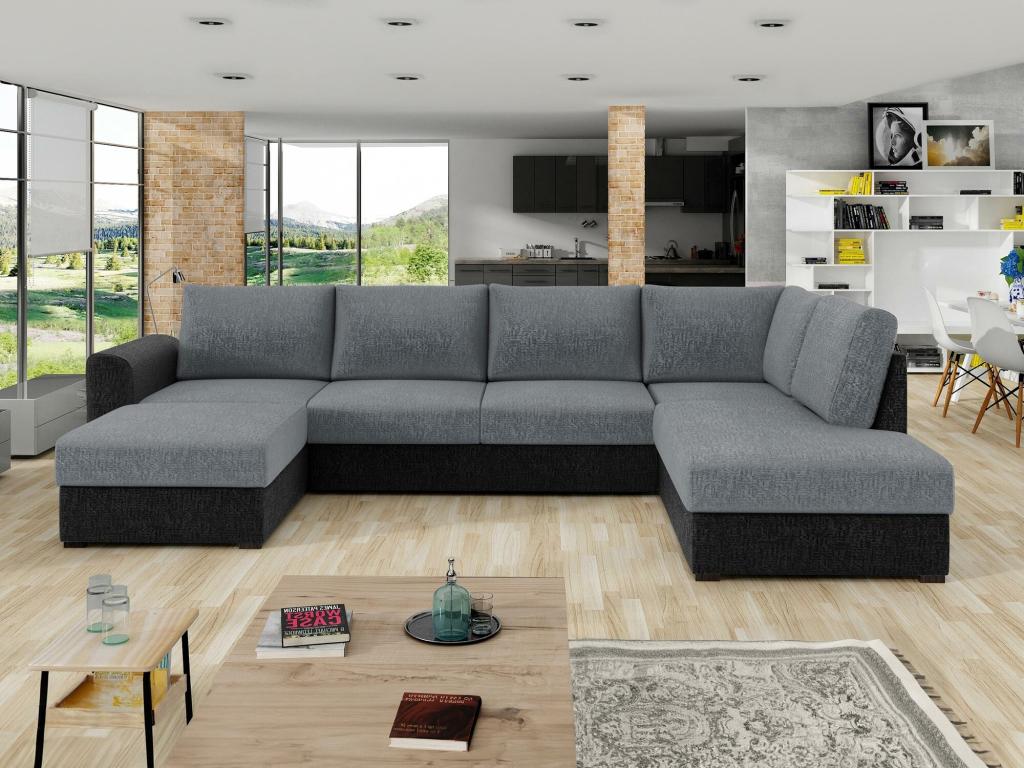 Meublori 189 Grey Corner Sofa with Sleeping Function and Bedding Box, 305x188x85cm