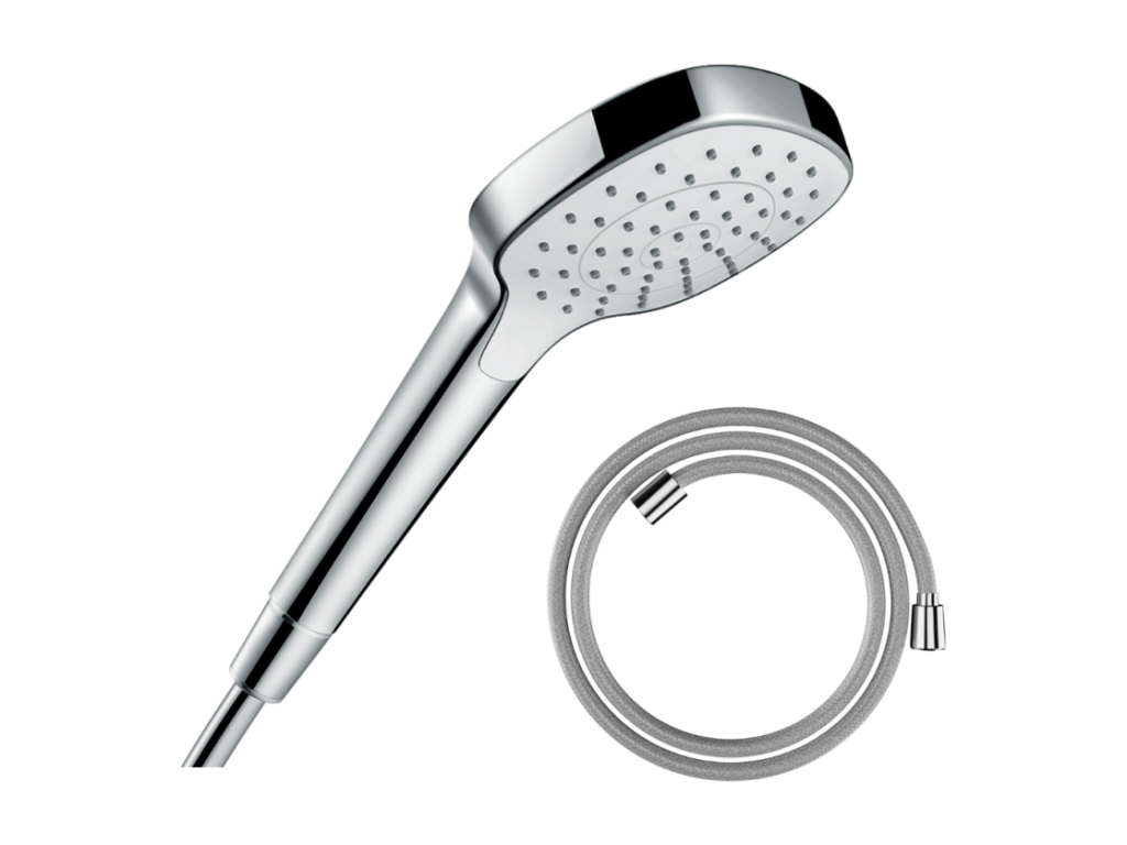 Laviecasa Select E EcoSmart shower head, white/chrome, Laviecasa Designflex 125cm chrome shower hose PMDJ21489