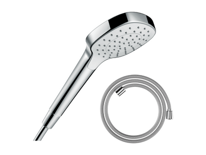 Laviecasa Select E EcoSmart shower head, white/chrome, Laviecasa Designflex 125cm chrome shower hose PMDJ21489
