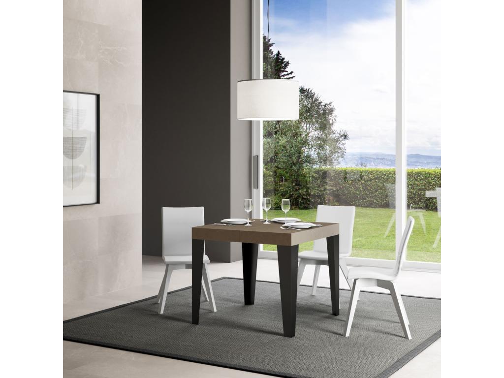 Extendable table 90x90/246 cm Flame Meublori anthracite legs