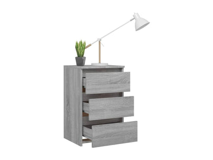 Laviecasa 2-piece bedside tables, grey, 40x35x62.5cm, engineered wood, FAWT94603