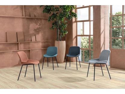 Meublori - Dark Grey Fabric Chairs, Set of 4