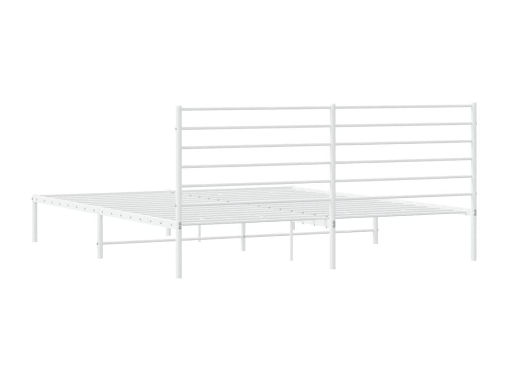 Metal bed frame with white headboard 193x203