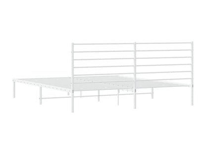 Metal bed frame with white headboard 193x203