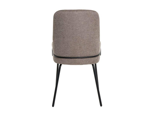Loven WFGB23185 Modern Chair in Brown Fabric with Black Metal Legs
