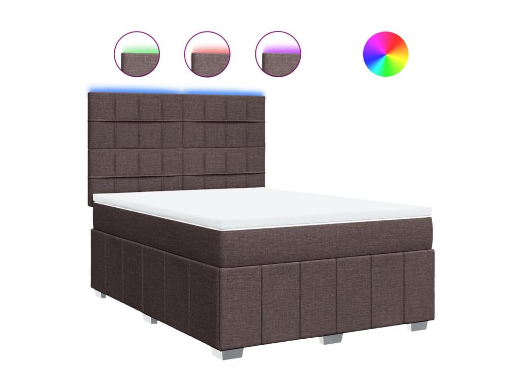 Laviecasa bed base with mattress, dark brown, 140x200 cm, QIPA64732