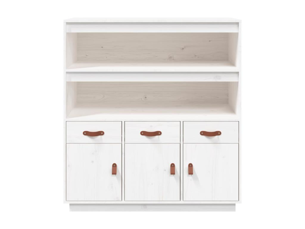 White high sideboard 100x40x108.5 cm Solid pine wood