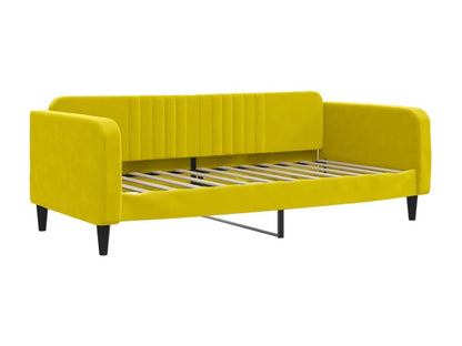 Daybed with pull-out bed, yellow, 90x200 cm, velvet, RZGI06460